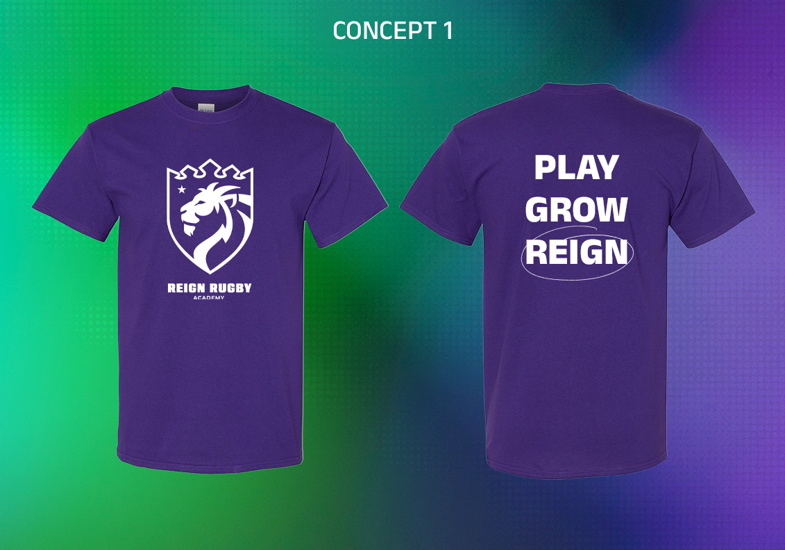 Play. Grow. Reign. - Purple T-shirt